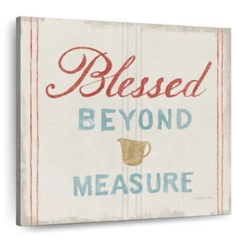 Floursack Kitchen Blessed Beyond Measure Square Canvas Wall Art - Bible Verse Wall Art Canvas - Religious Wall Hanging