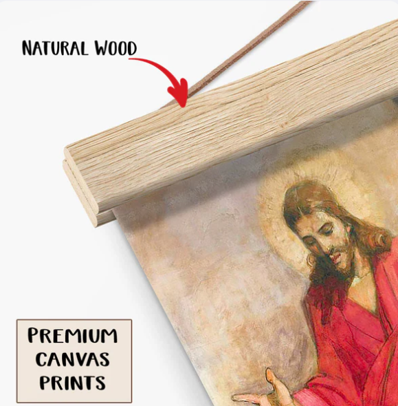 Christ In A Red Robe Hanging Canvas Wall Art - Christan Wall Decor - Religious Canvas