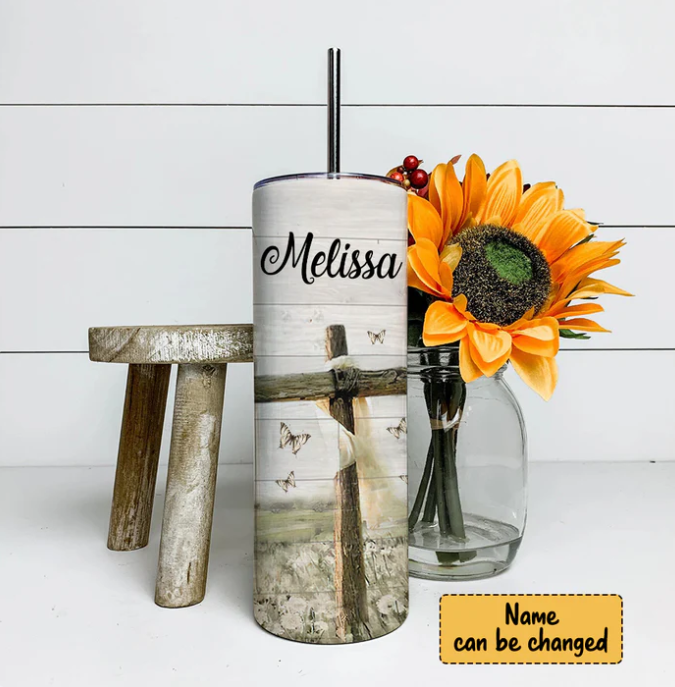 I Still Believe In Amazing Grace - Personalized Tumbler - Stainless Steel Tumbler - 20 oz Skinny Tumbler - Tumbler For Cold Drinks - Ciaocustom