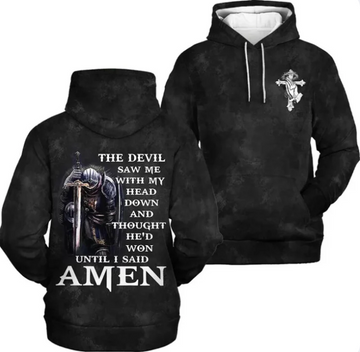 The Devil Saw Me With My Head Down Hoodies Men & Women Christian Hoodie 3D Printed Hoodie