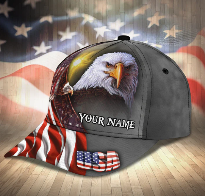 Personalized Usa Flag Cap Hat - 3D Full Printed Independence'S Day Baseball Cap Hat - Eagle Us Cap Hat