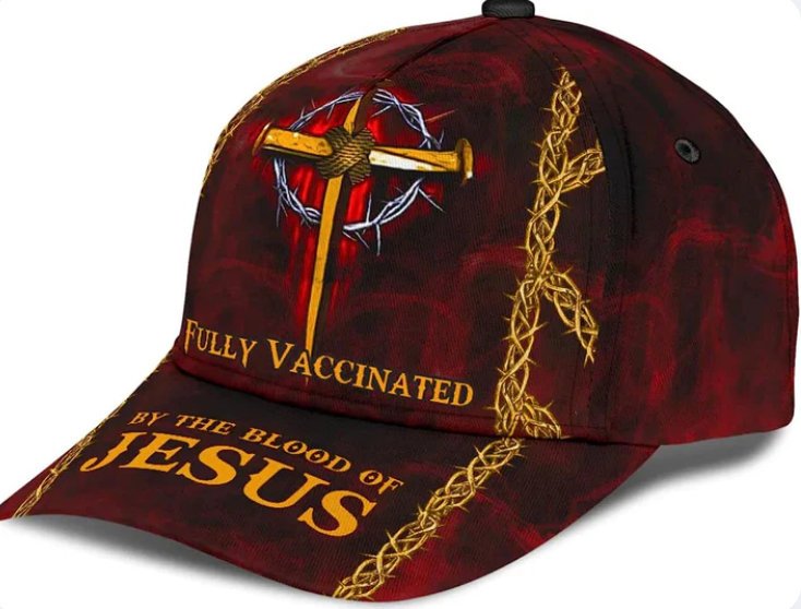 Fully Vaccinated By The Blood Of Jesus Cross Nails Baseball Cap - Christian Hats for Men and Women