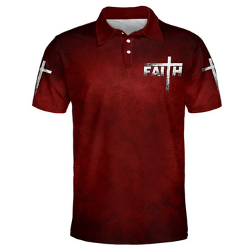 Faith Cross Polo Shirt - Christian Shirts & Shorts