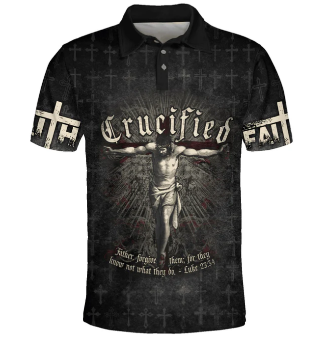 Faith Crucified Jesus Polo Shirt - Christian Shirts & Shorts