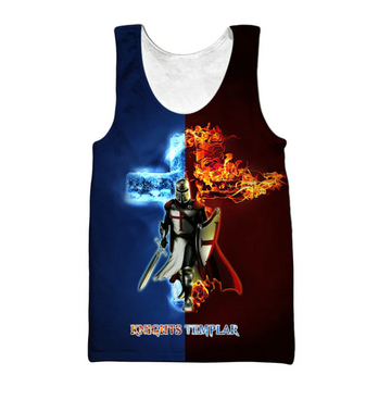 Knight Templar God Jesus 3d Tank Top For Men And Women - Christian Tank Top For Men