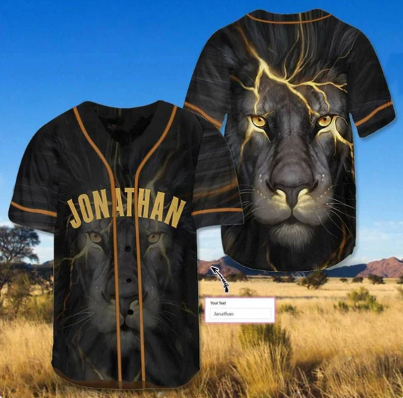 Black Lion King Baseball Jersey - Lion Custom Baseball Jersey Shirt For Men and Women Regular price$39.95