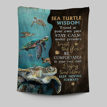 Sea Turtle Keep Moving Forward Tapestry Print - Inspirational Tapestry Art - Christian Wall Art Home Decor
