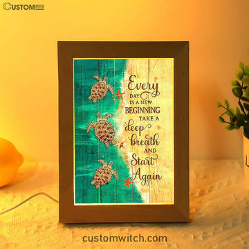 Sea Turtle Little Starfish To The Ocean I Go Frame Lamp Art - Christian Decor - Gift For Turle Lover