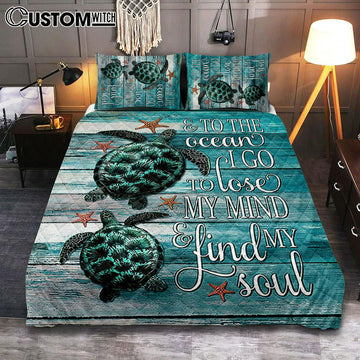 Sea Turtle Starfish Everyday Is A New Beginning Quilt Bedding Set Bedroom - Christian Cover Twin Bedding Decor - Gift For Turle Lover