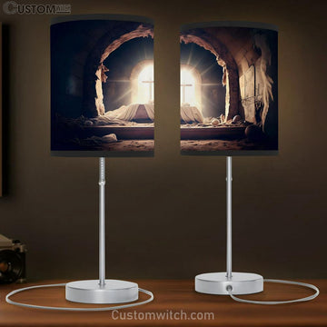 Sepulcher Of Empty Tomb Resurrection Jesus Christ Table Lamp Pictures - Faith Art - Christian Table Lamp Gift Decor