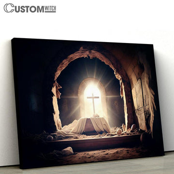 Sepulcher Of Empty Tomb Resurrection Jesus Christ Canvas Pictures - Faith Art - Christian Canvas Wall Art Decor
