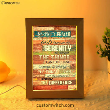 Serenity Prayer - Christian Decor Frame Lamp Prints - Bible Verse Decor - Scripture Art