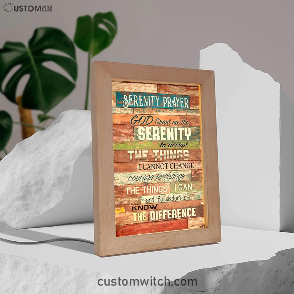 Serenity Prayer - Christian Decor Frame Lamp Prints - Bible Verse Decor - Scripture Art