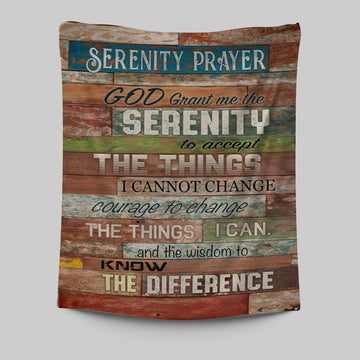 Serenity Prayer - Christian Decor Tapestry Prints - Bible Verse Wall Decor - Scripture Wall Art