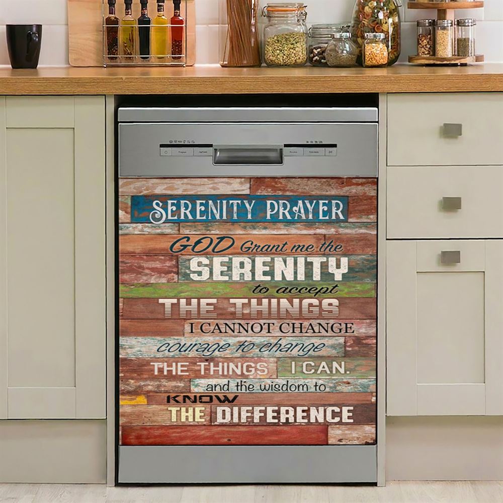 Serenity Prayer Christian Decor Dishwasher Cover, Bible Verse Dishwasher Wrap, Scripture Kitchen Decoration