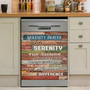Serenity Prayer Christian Decor Dishwasher Cover, Bible Verse Dishwasher Wrap, Scripture Kitchen Decoration