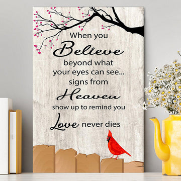 Signs From Heaven Remind You Love Never Dies Canvas Wall Art - Christian Canvas Wall Art Decor
