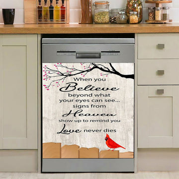 Signs From Heaven Remind You Love Never Dies Dishwasher Cover, Christian Dishwasher Wrap