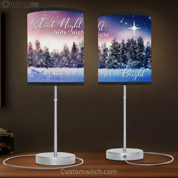 Silent Night Holy Night All Is Calm All Is Bright Christmas Table Lamp Gift - Christian Bedroom Decor
