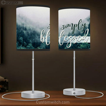 Simply Blessed Table Lamp Gift - Mountain Forest - Christian Gifts - Christian Bedroom Decor