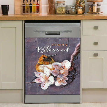 Simply Blessed Dream Horse Red Cardinal Dishwasher Cover, Inspirational Dishwasher Wrap, Christian Kitchen Decoration