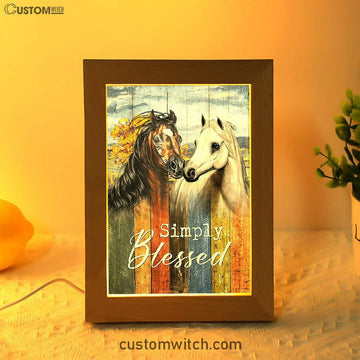 Simply Blessed Horse Couple Frame Lamp Print - Inspirational Frame Lamp Art - Christian Art Home Decor