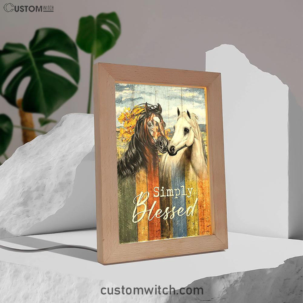 Simply Blessed Horse Couple Frame Lamp Print - Inspirational Frame Lamp Art - Christian Art Home Decor