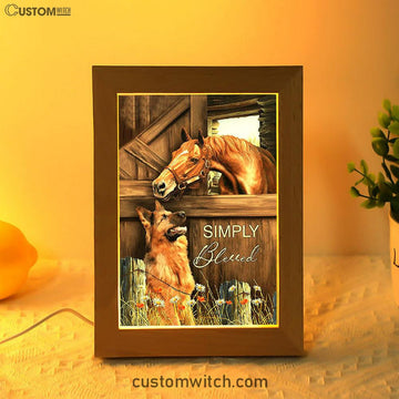 Simply Blessed Horse German Shepherd Frame Lamp Print - Inspirational Frame Lamp Art - Christian Art Home Decor