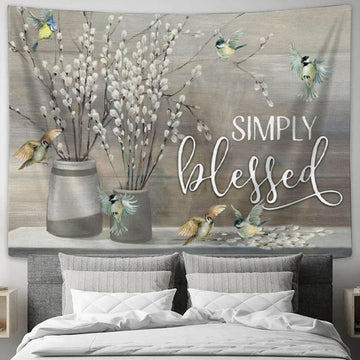 Simply Blessed Tapestry Wall Art - Christian Wall Art - Christian Wall Decor