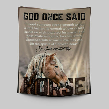 So God Created The Horse Tapestry Wall Art - Perfect Gift For Vets &amp; Horse Lovers! - Christian Tapestries Wall Art Decor
