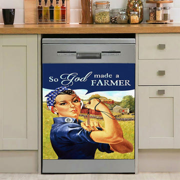 So God Made A Farmer Dishwasher Cover, Christian Dishwasher Wrap, Bible Verse Kitchen Decoration