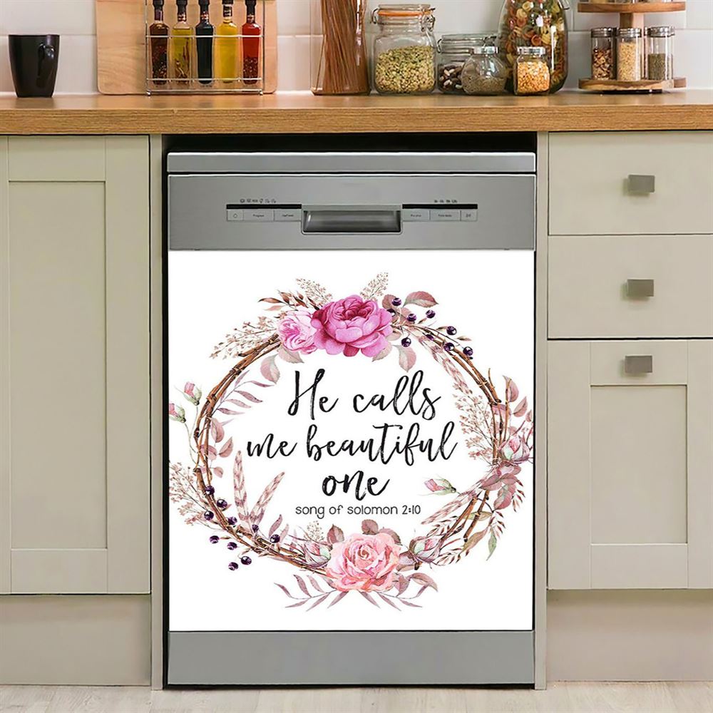 Song Of Solomon 2 10 Dishwasher Cover, He Calls Me Beautiful One Dishwasher Wrap, Encouragement Christian Gifts For Women, Teens, Girls