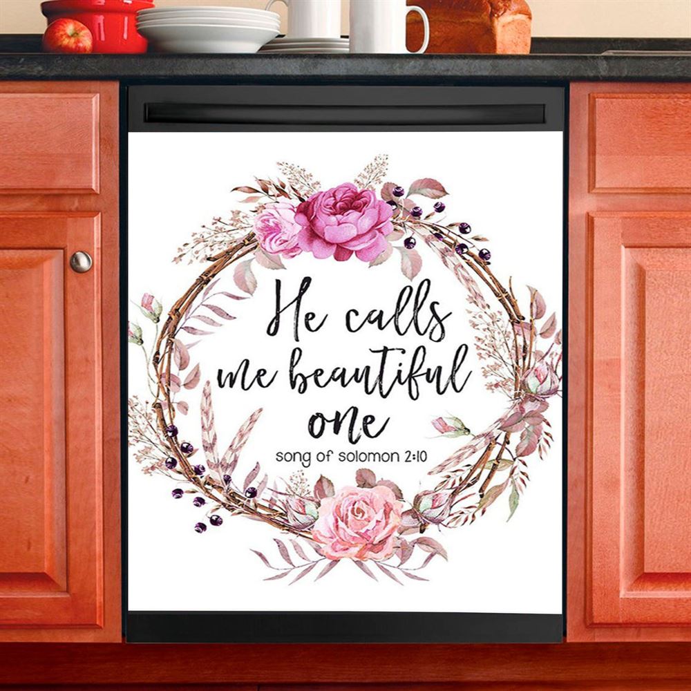 Song Of Solomon 2 10 Dishwasher Cover, He Calls Me Beautiful One Dishwasher Wrap, Encouragement Christian Gifts For Women, Teens, Girls