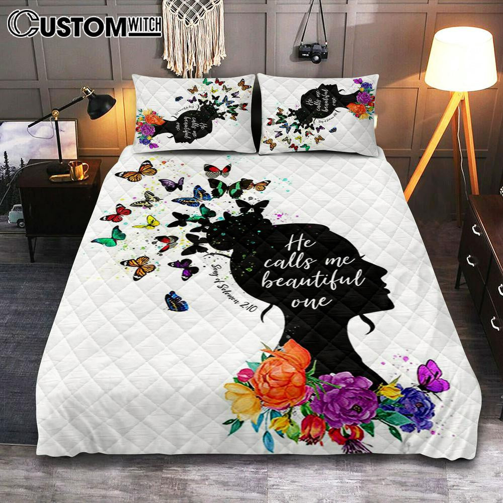 Song Of Solomon 2 10 Quilt Bedding Set - He Calls Me Beautiful One Bedroom -  Christian Gifts For Women, Teens, Girls