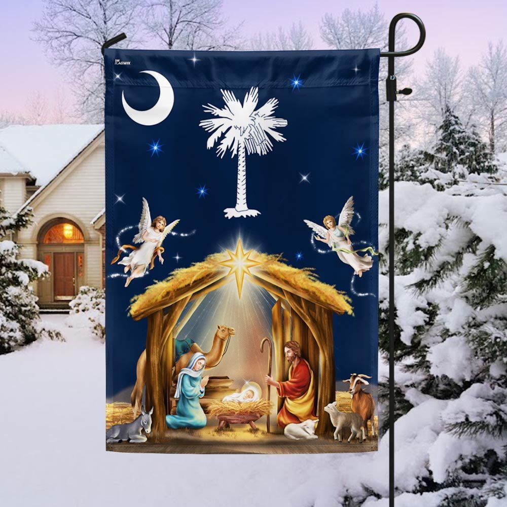 South Carolina Christmas Nativity Of Jesus Flag, Christian Christmas House Flag, Christmas Outdoor Decor Ideas