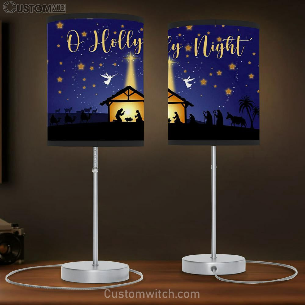 Starry Night Christmas - O Holy Night Table Lamp Gift - Christian Bedroom Decor