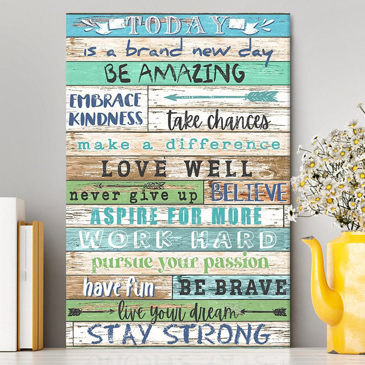 Stay Strong Positive Quotes Canvas Wall Decor - Encouragement Gifts For Women