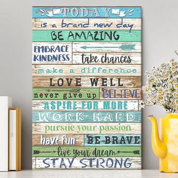 Stay Strong Positive Quotes Canvas Wall Decor - Encouragement Gifts For Women