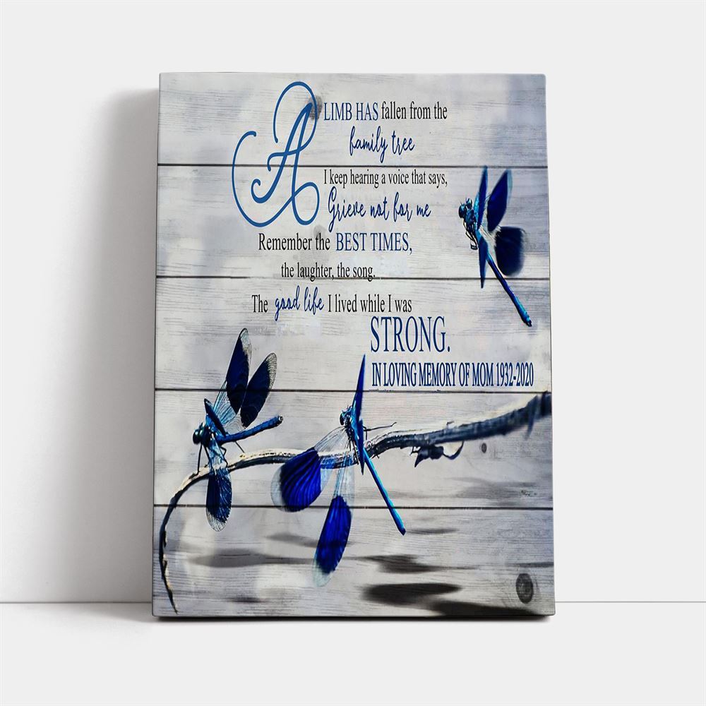 Strong In Loving Memory Of Mom Canvas, Mother&#39;s Day Canvas Art, Gift For Mom, Birthday Gift, Mother&#39;s Day Wall Art