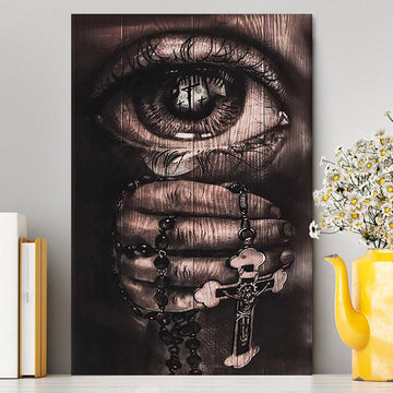 Stunning Eyes Jesus Calls Pray For Healing Cross Canvas Print - Inspirational Canvas Art - Christian Wall Art Home Decor