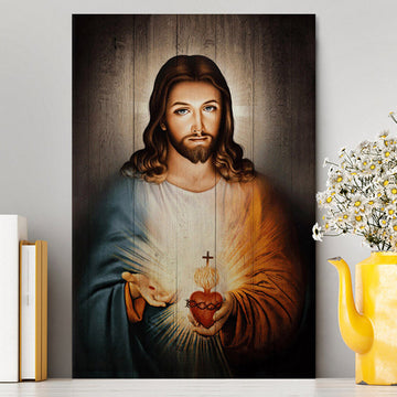 Stunning Heart Walking With Jesus Canvas Canvas Wall Art - Christian Canvas Prints - Bible Verse Canvas Art
