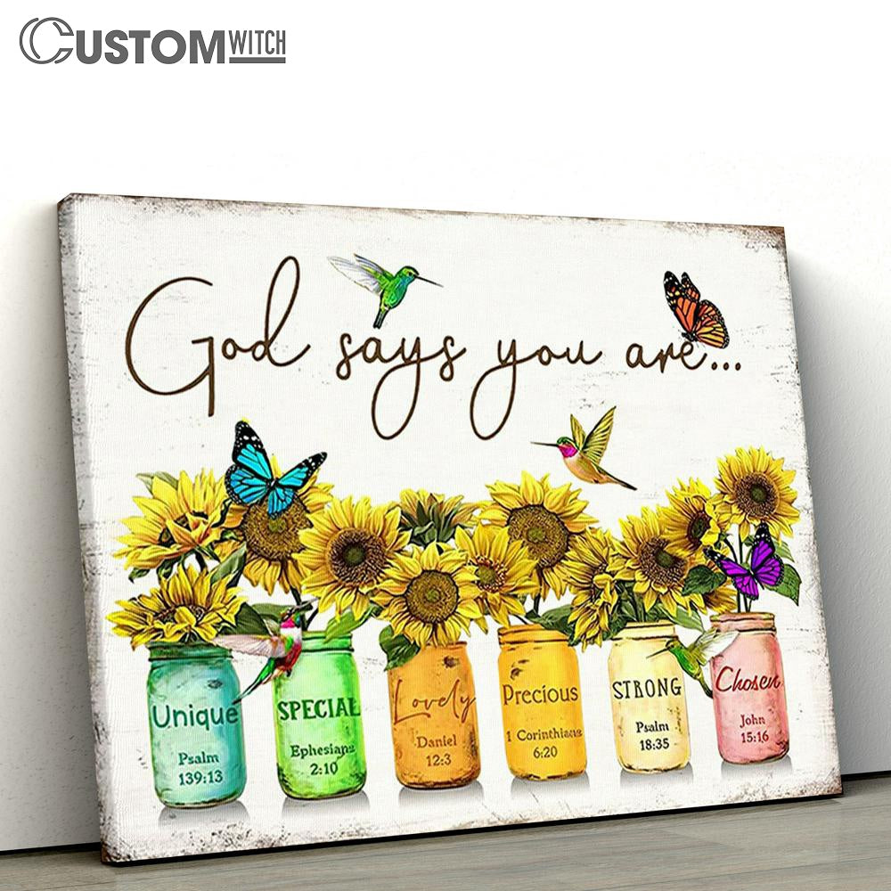 Sunflower God Says You Are Canvas Wall Art Decor