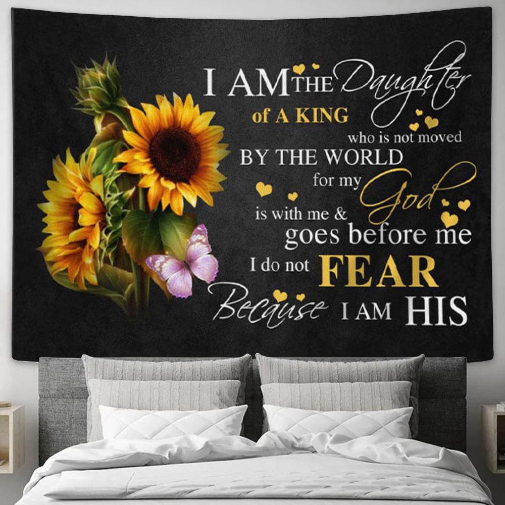 Sunflowers - Daughter Of King Tapestry Wall Art - Christian Wall Decor