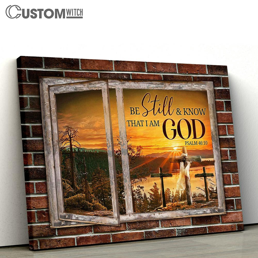 Sunset Be Still And Know That I Am God Canvas Art - Bible Verse Wall Art - Wall Decor Christian
