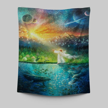 Symphony Of Praise Jesus Tapestry Prints - Jesus Christ Tapestry Art - Christian Wall Decor