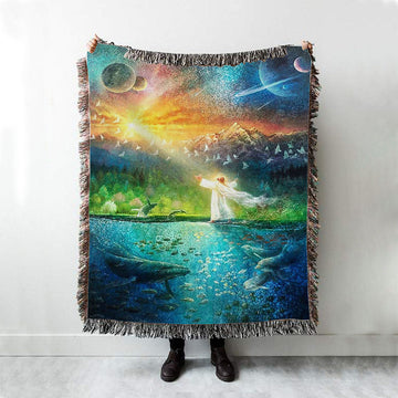Symphony Of Praise Jesus Woven Blanket Prints - Jesus Christ Woven Blanket Art - Christian Boho Blanket