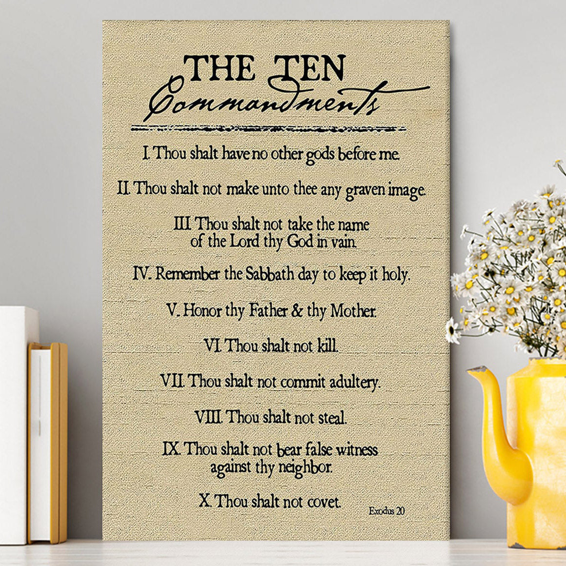 Ten Commandments Canvas Prints - Christian Canvas Wall Art Decor