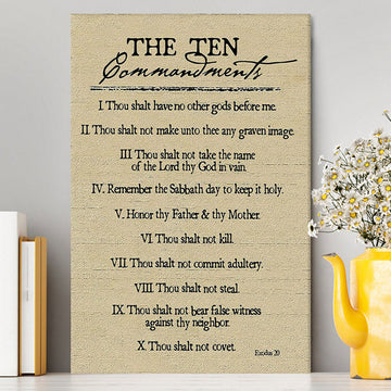 Ten Commandments Canvas Prints - Christian Canvas Wall Art Decor