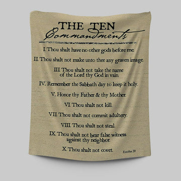 Ten Commandments Tapestry Prints - Christian Tapestries Wall Art Decor