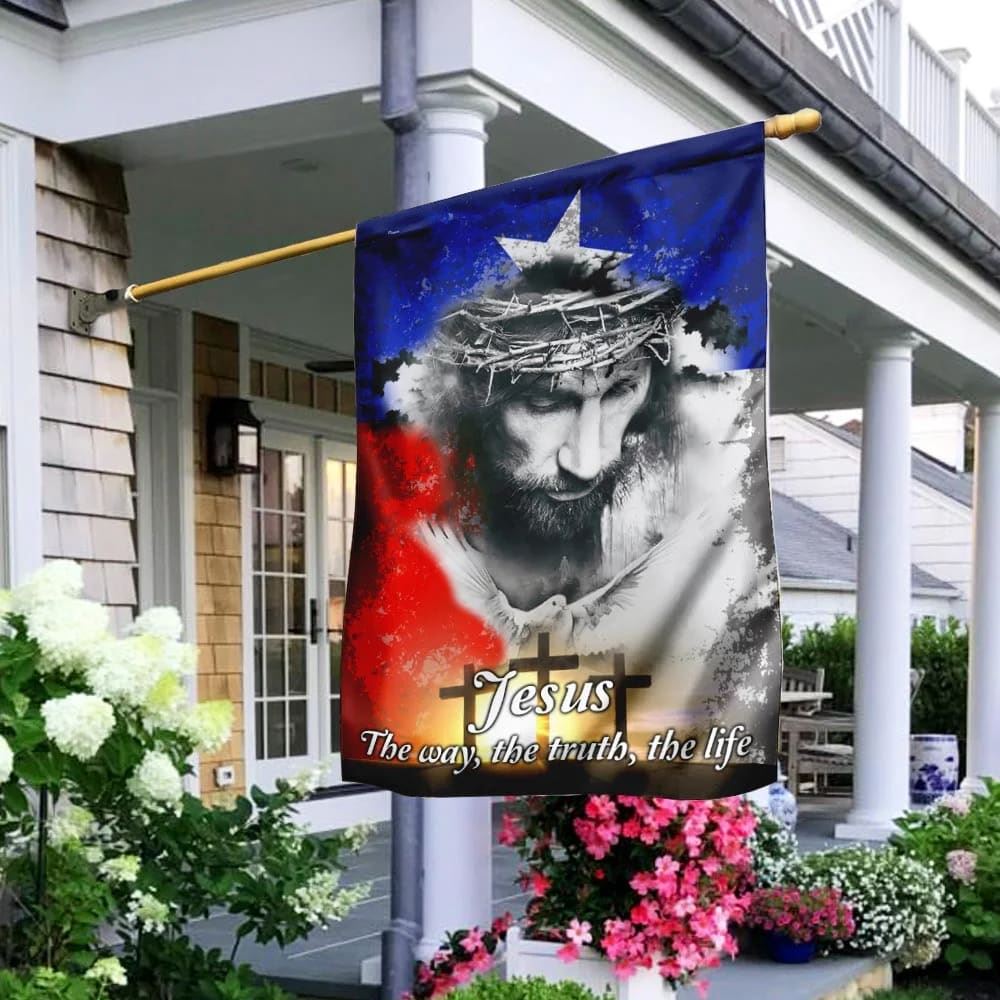 Texas Jesus House Flag, Outdoor Religious Flags, Christian Flag, Scripture Flag, Garden Banner